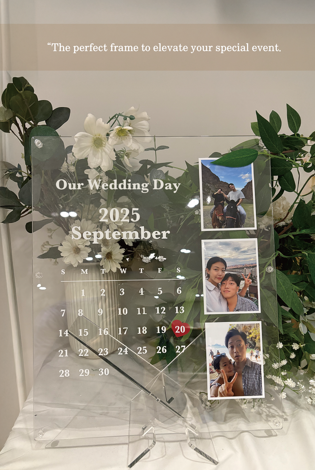 Acrylic Wedding Calendar Photo Frame