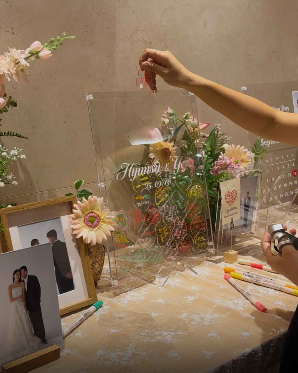 Personalized Drop Box Guest Book | Custom Names & Date Application by Dattda (Standard Size, Acrylic)